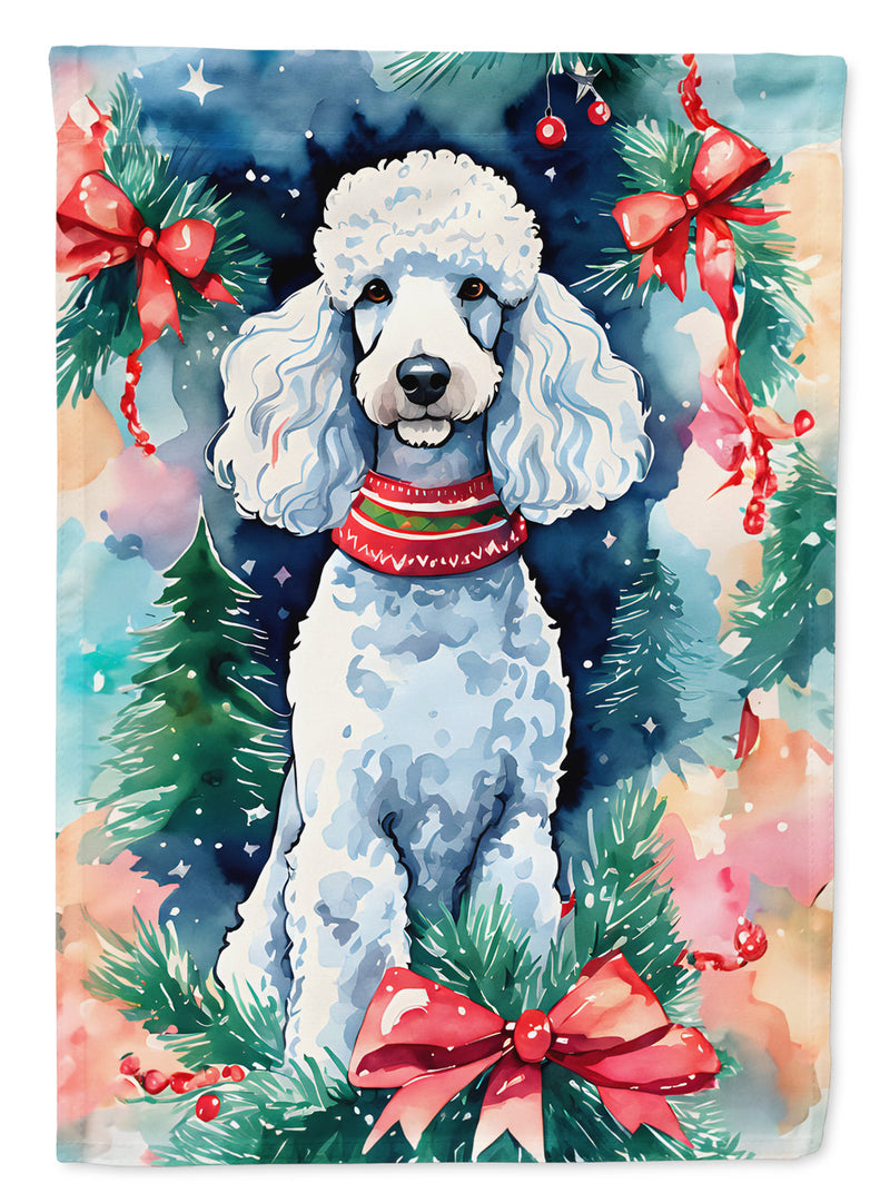 Poodle Christmas Garden Flag