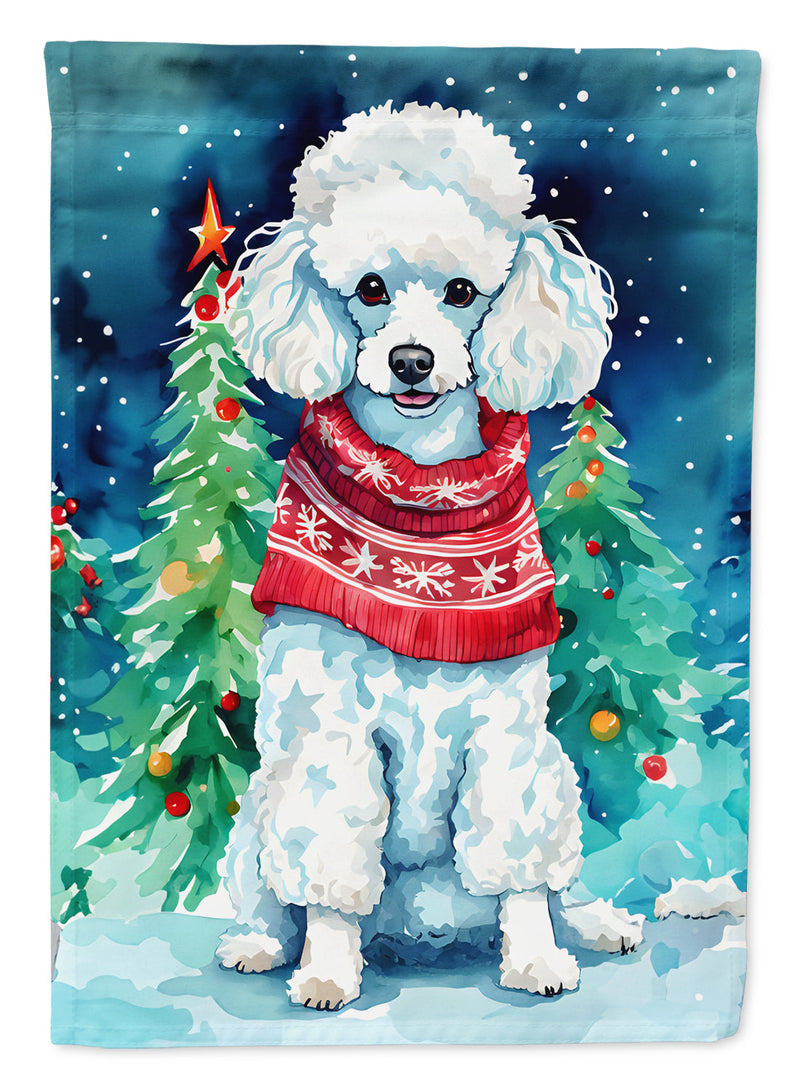 Poodle Christmas House Flag