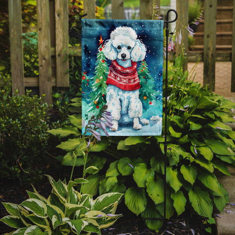 Poodle Christmas Garden Flag