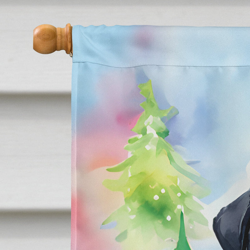 Pug Christmas House Flag