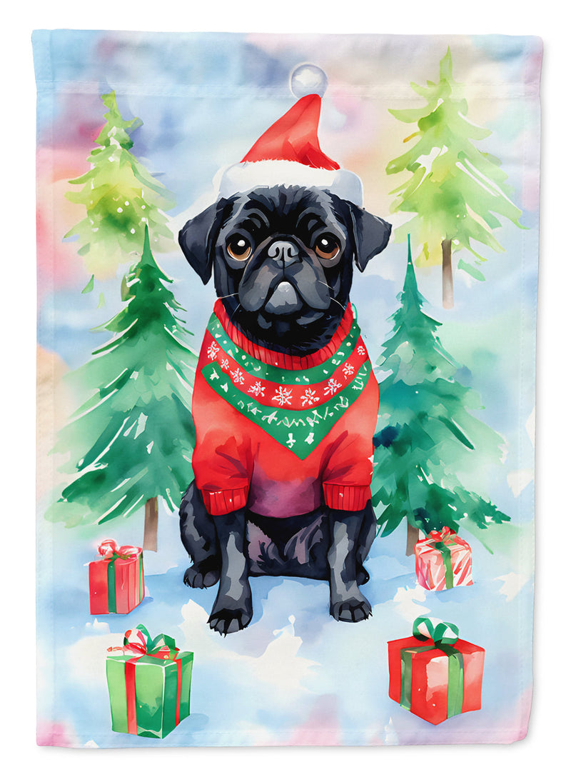 Pug Christmas Garden Flag