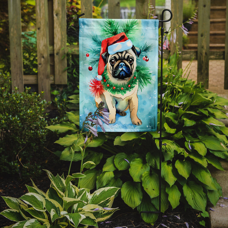 Pug Christmas Garden Flag