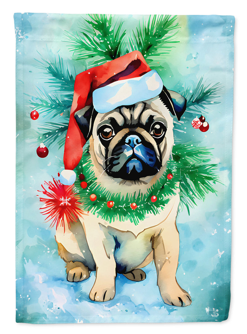 Pug Christmas Garden Flag