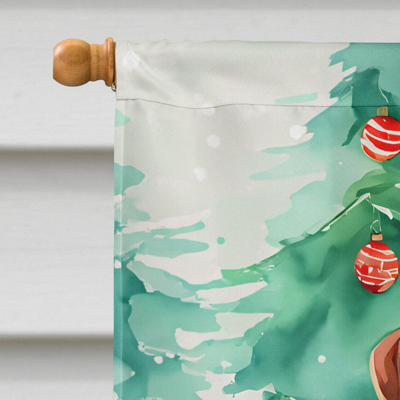 Rhodesian Ridgeback Christmas House Flag