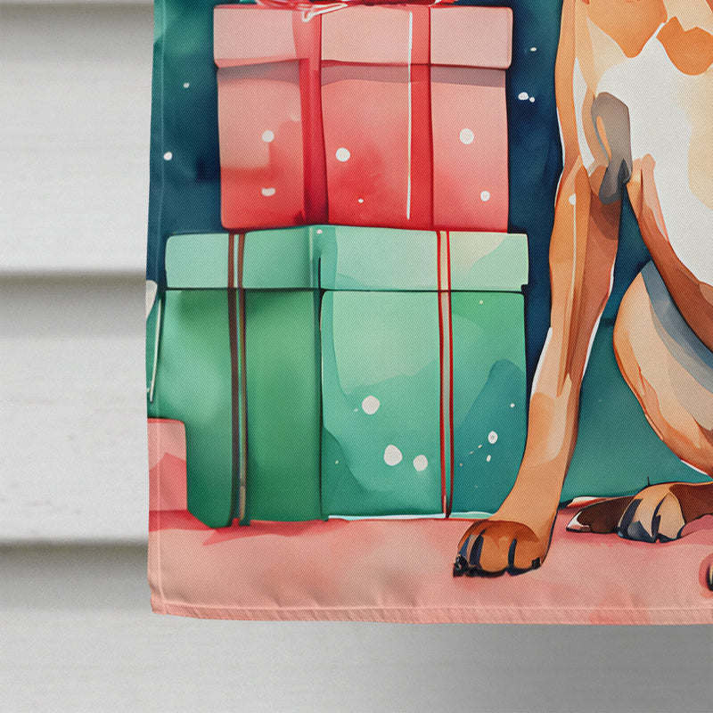 Rhodesian Ridgeback Christmas House Flag