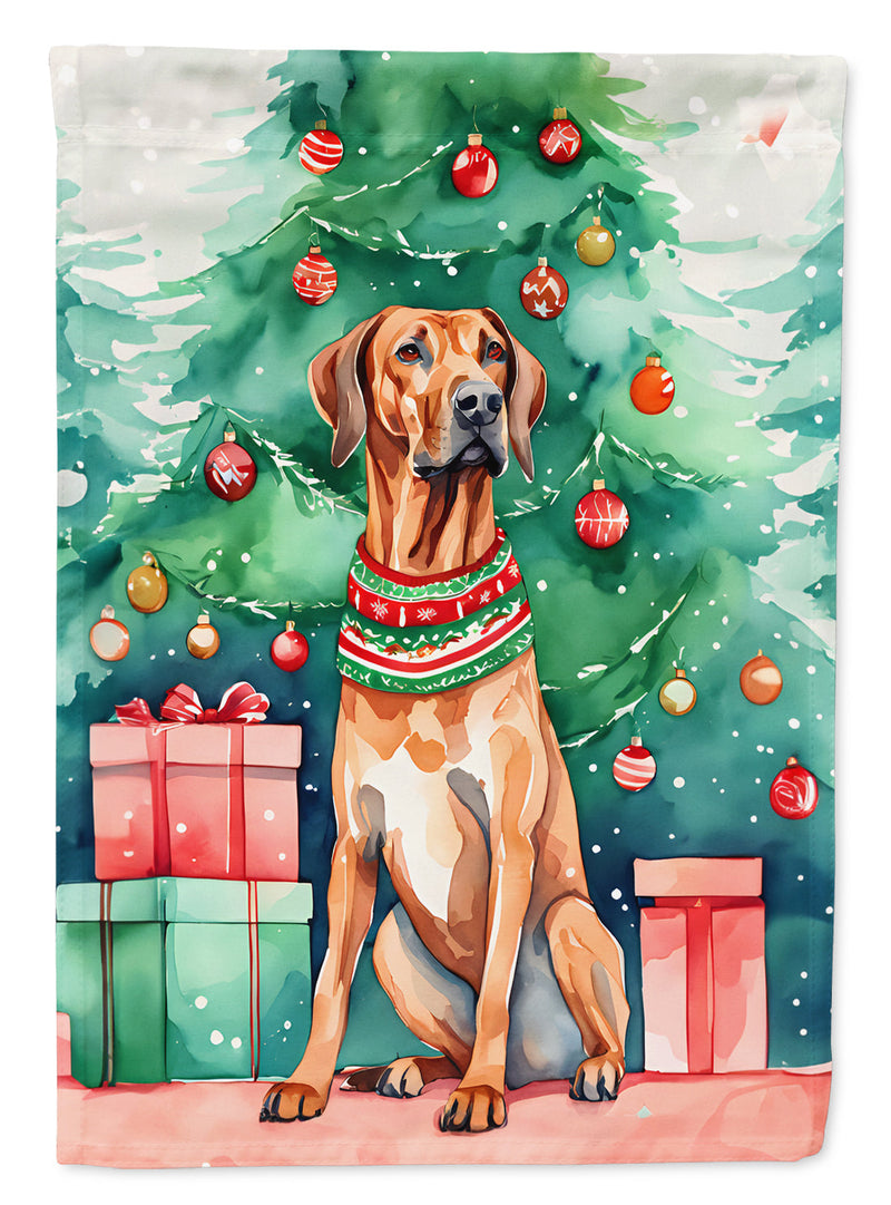 Rhodesian Ridgeback Christmas House Flag