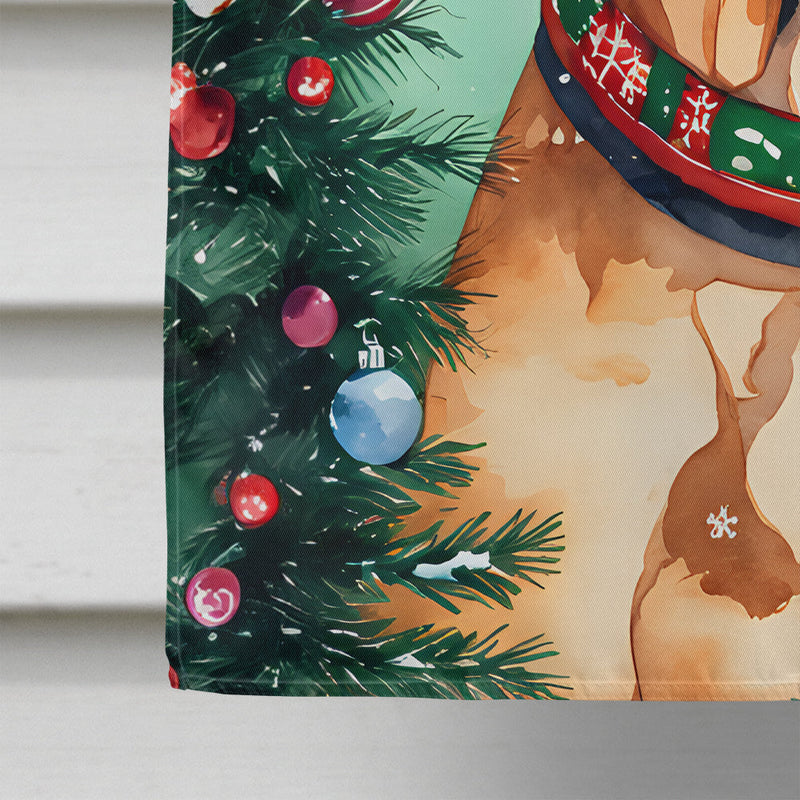 Rhodesian Ridgeback Christmas House Flag