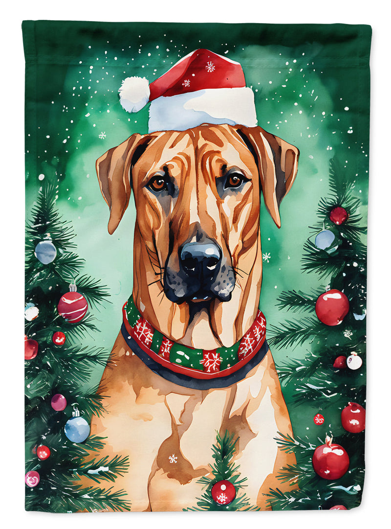 Rhodesian Ridgeback Christmas House Flag