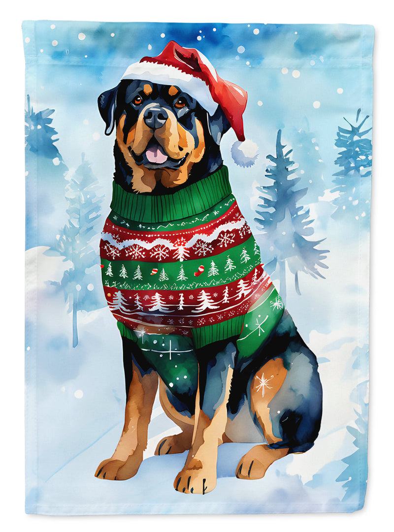 Rottweiler Christmas Garden Flag