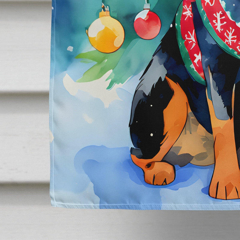 Rottweiler Christmas House Flag