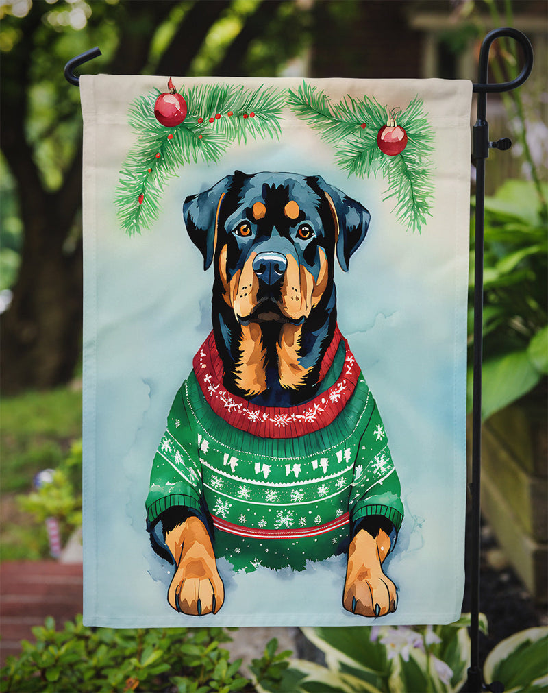 Rottweiler Christmas Garden Flag