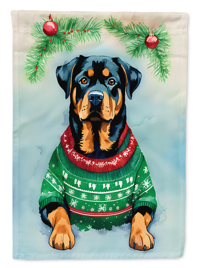 Rottweiler Christmas Garden Flag