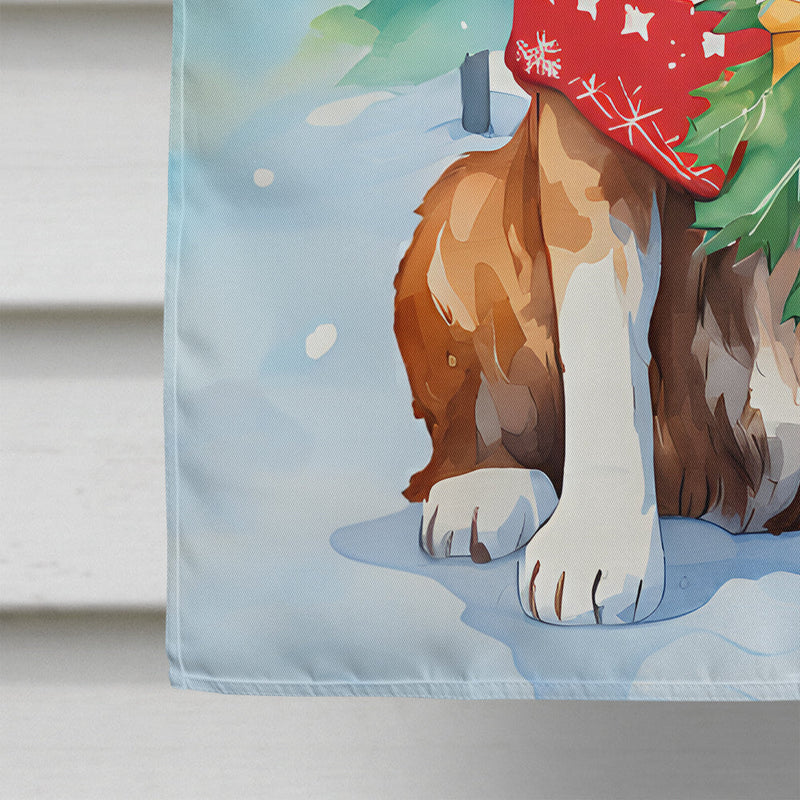 Saint Bernard Christmas House Flag