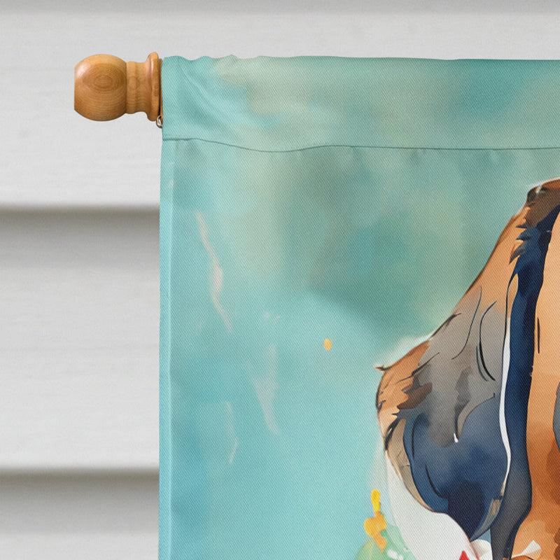 Saint Bernard Christmas House Flag