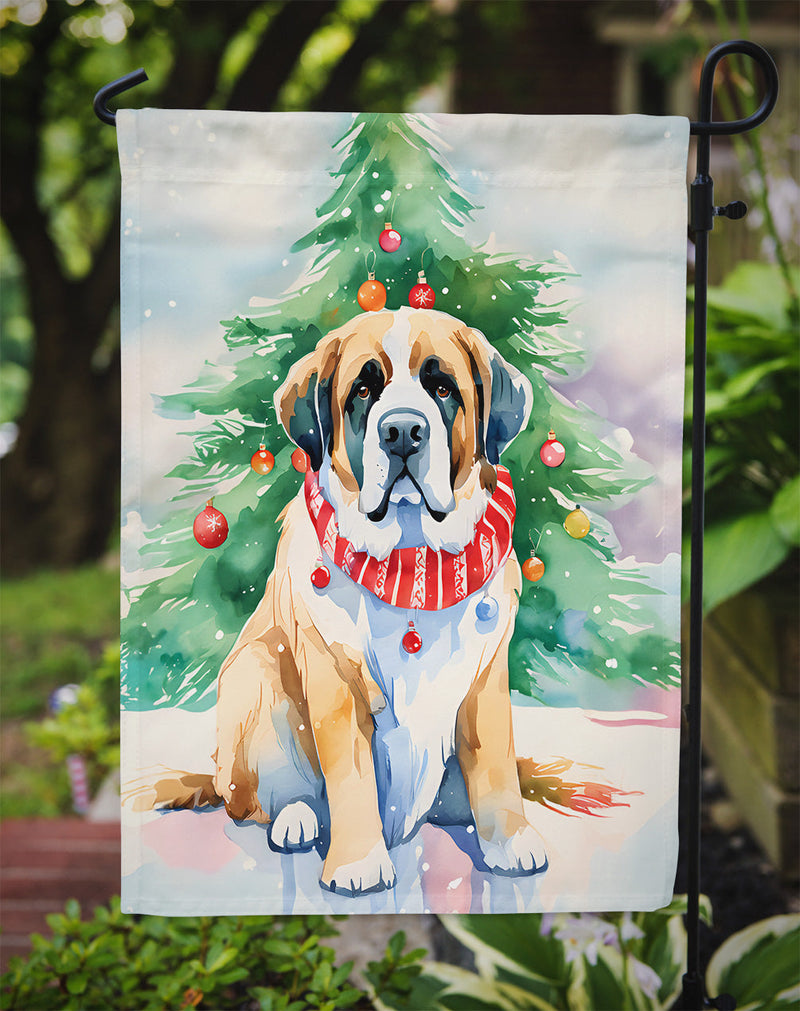 Saint Bernard Christmas Garden Flag