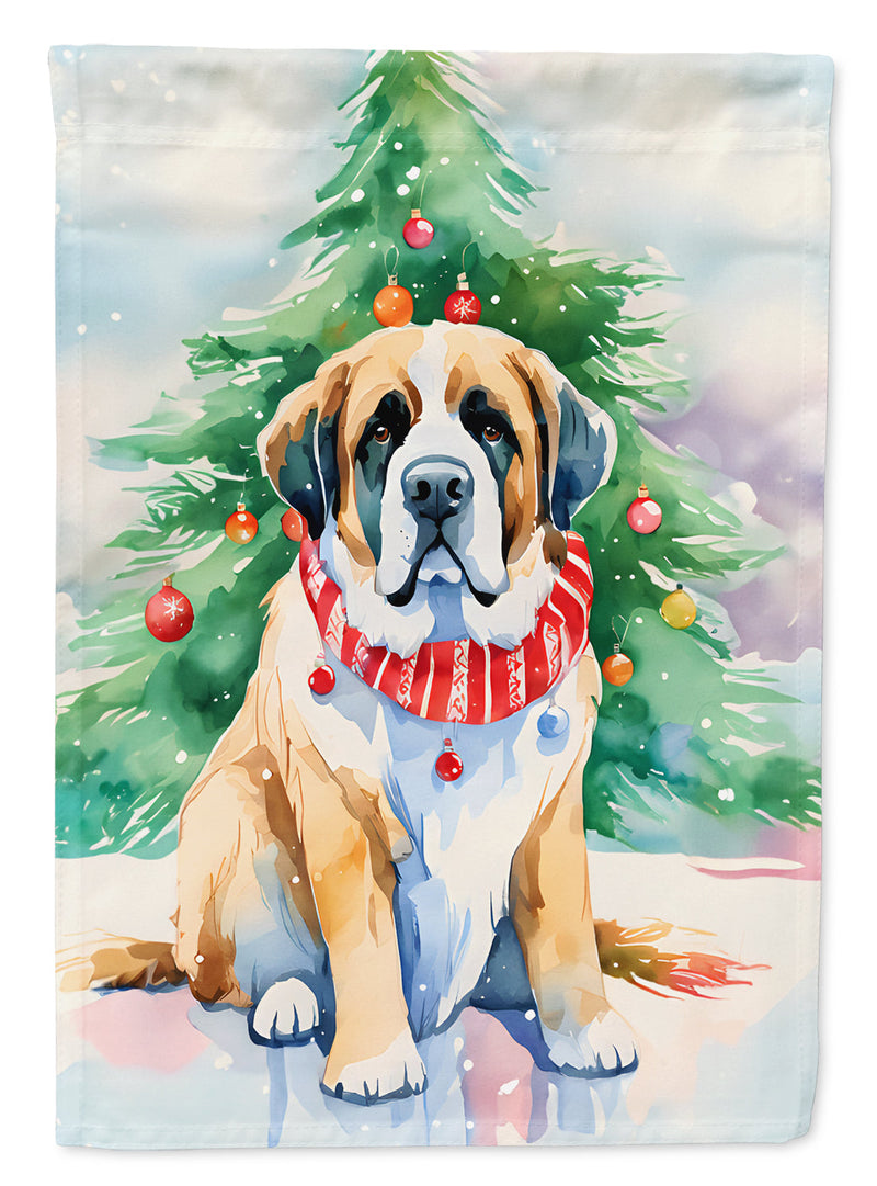 Saint Bernard Christmas Garden Flag