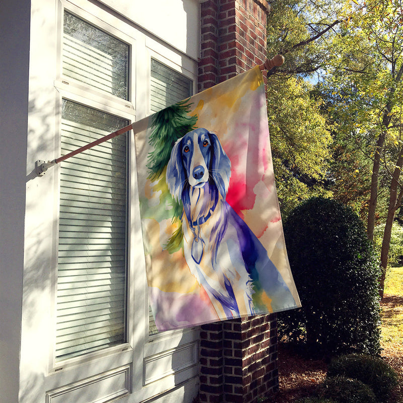 Saluki Christmas House Flag