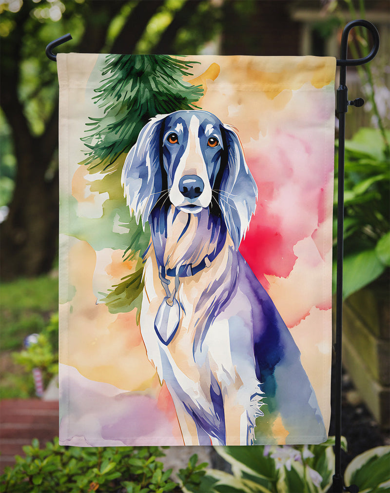 Saluki Christmas Garden Flag