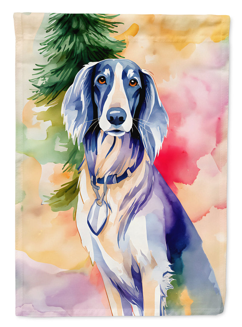 Saluki Christmas Garden Flag