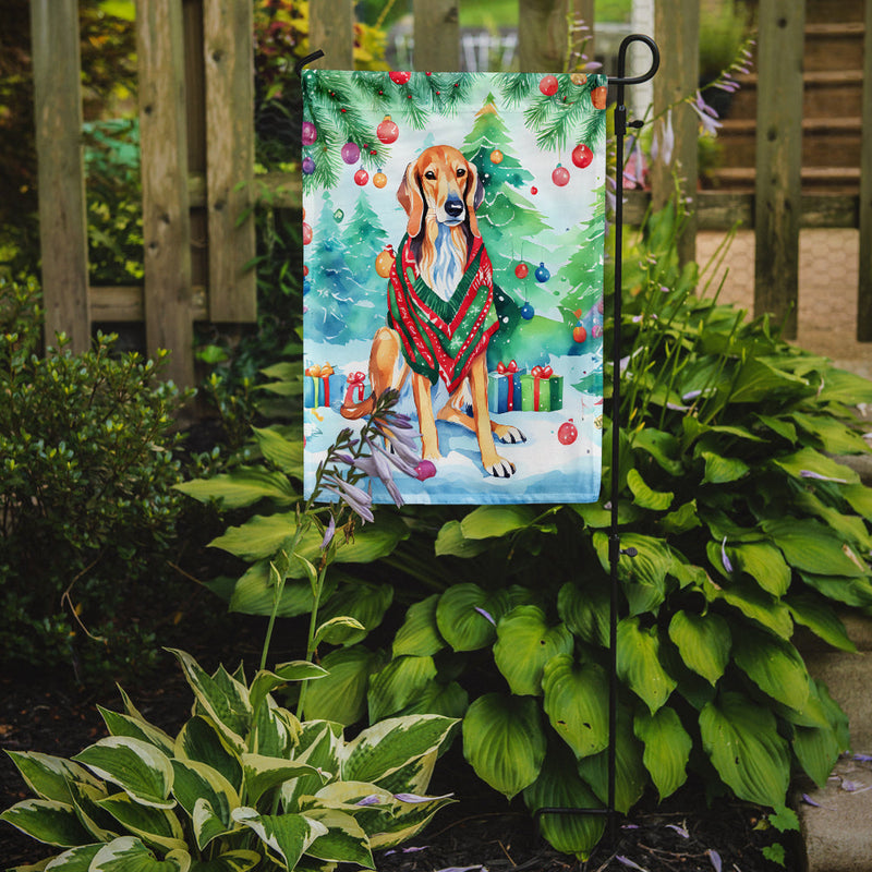 Saluki Christmas Garden Flag