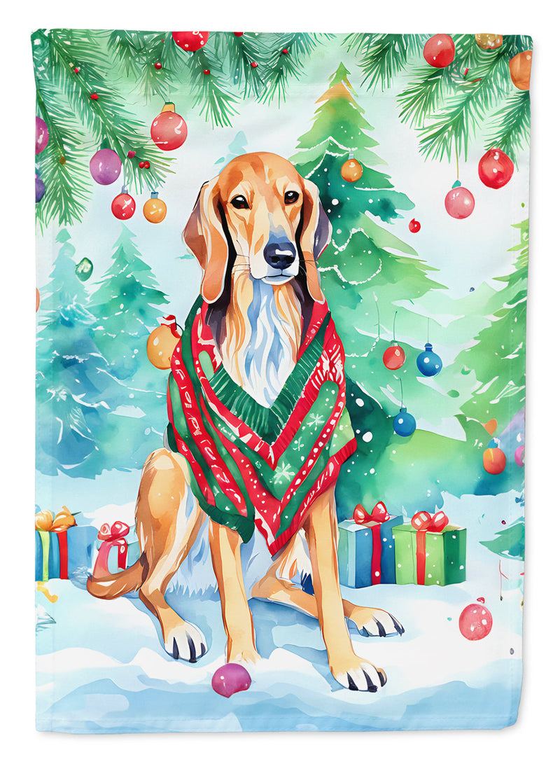 Saluki Christmas Garden Flag