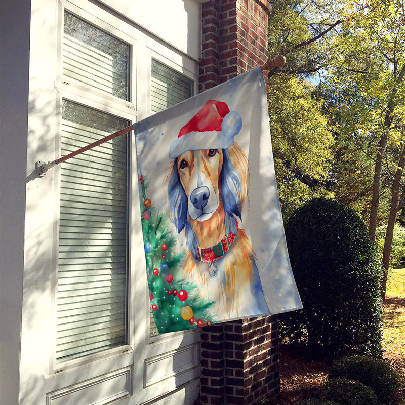 Saluki Christmas House Flag