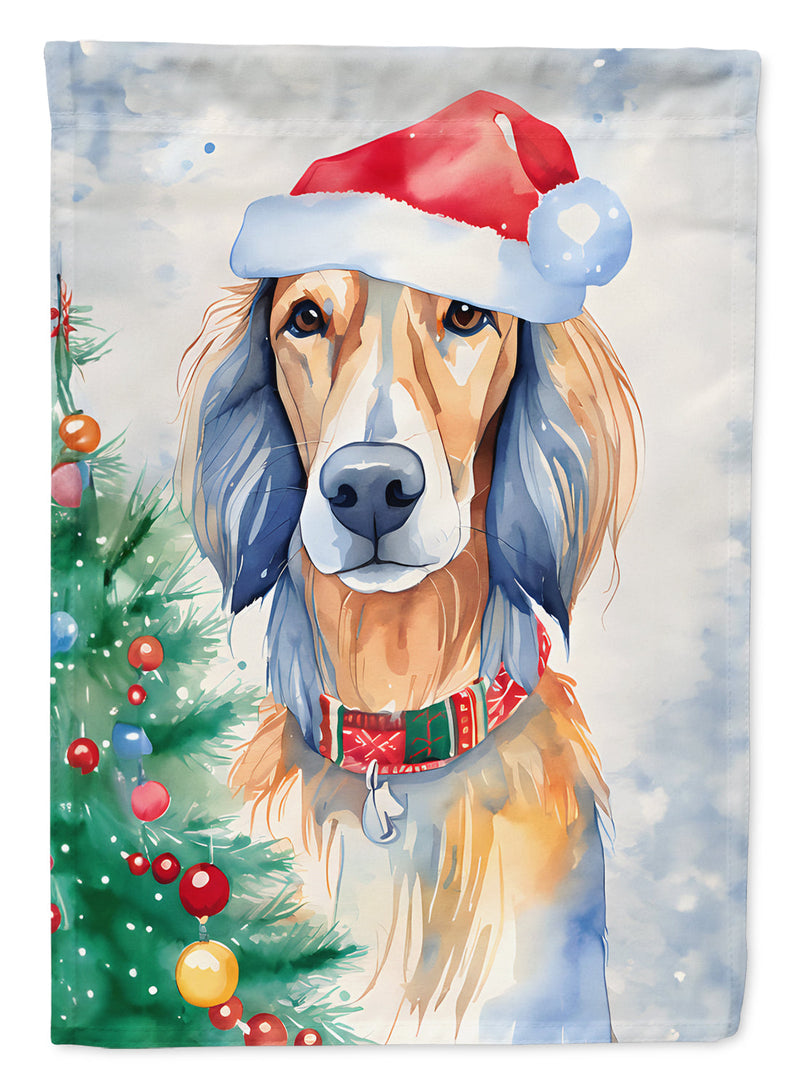 Saluki Christmas House Flag