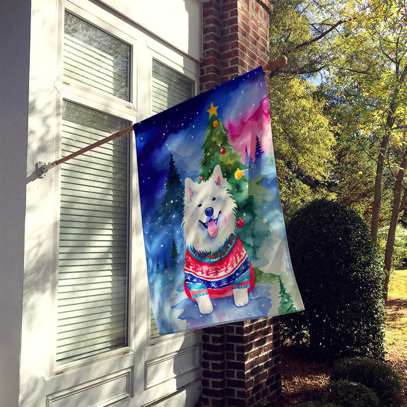 Samoyed Christmas House Flag