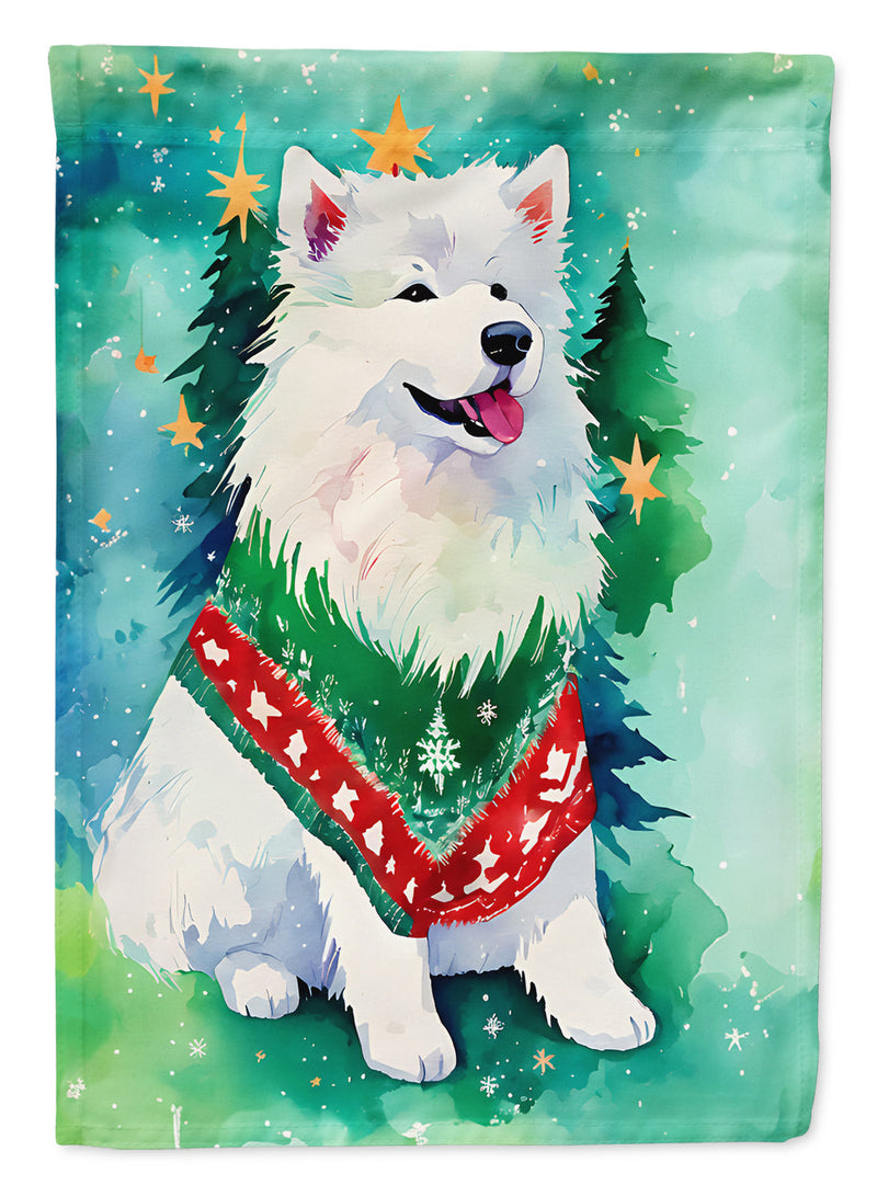 Samoyed Christmas House Flag