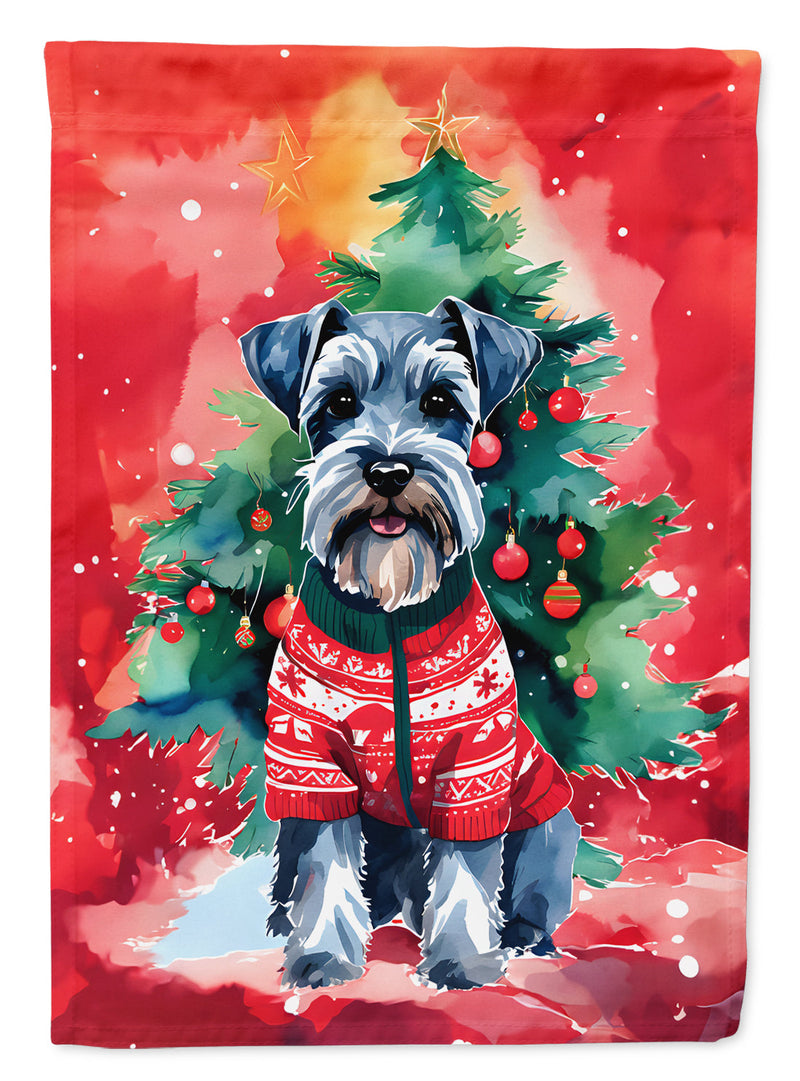 Schnauzer Christmas House Flag