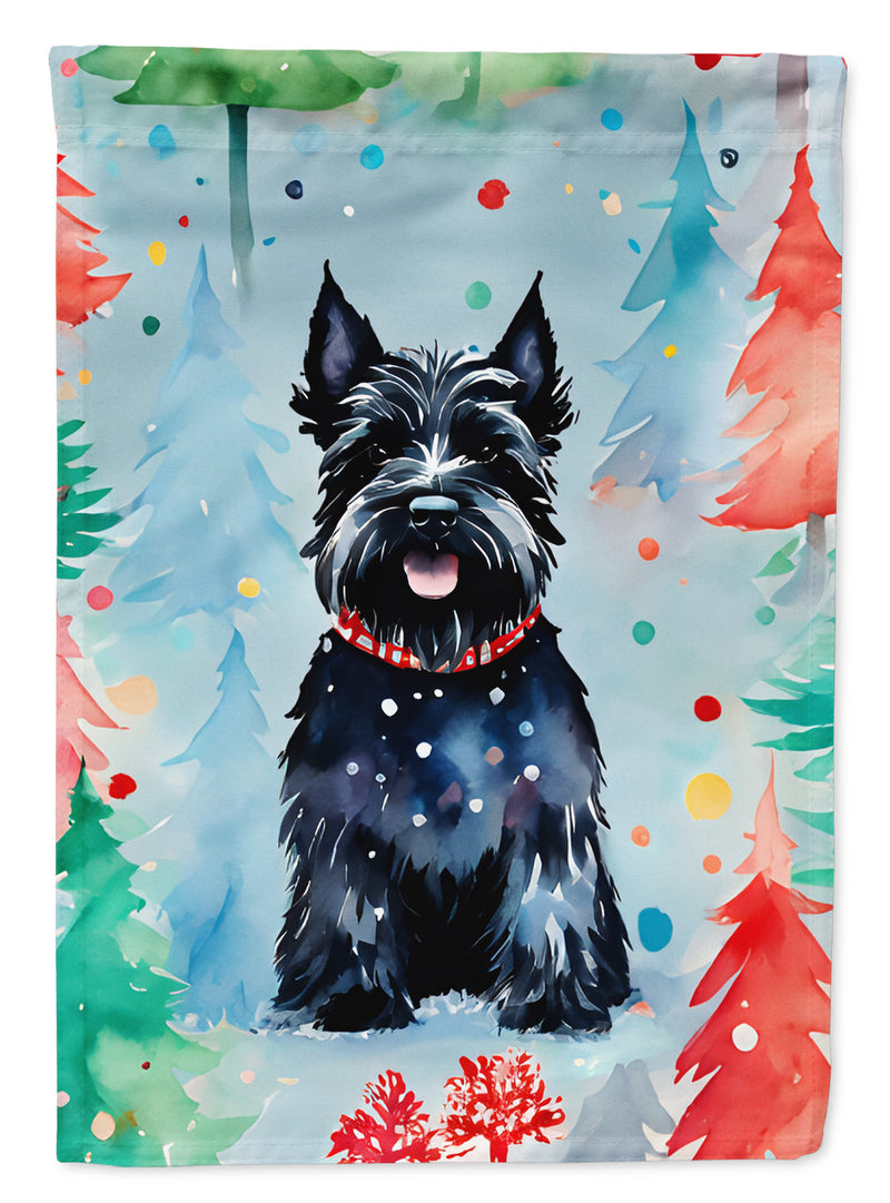 Scottish Terrier Christmas House Flag