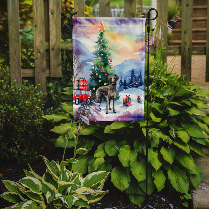 Scottish Deerhound Christmas Garden Flag