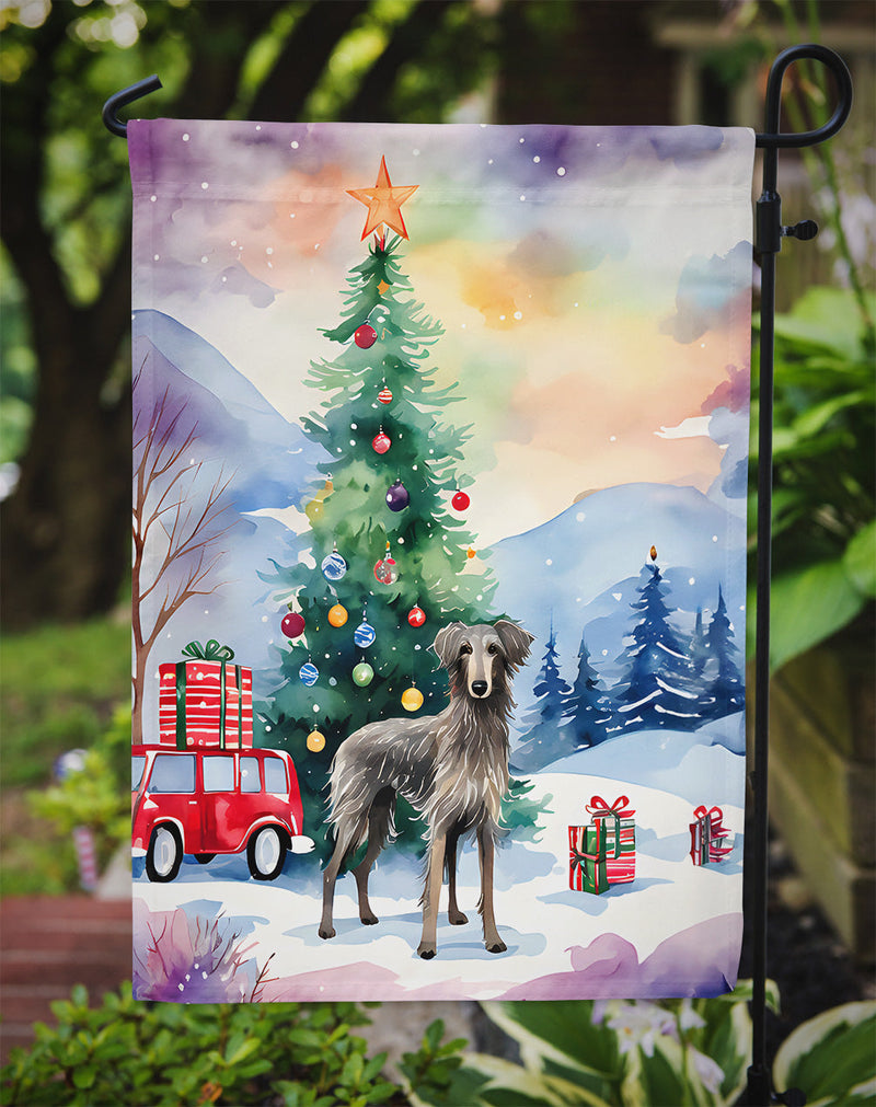 Scottish Deerhound Christmas Garden Flag