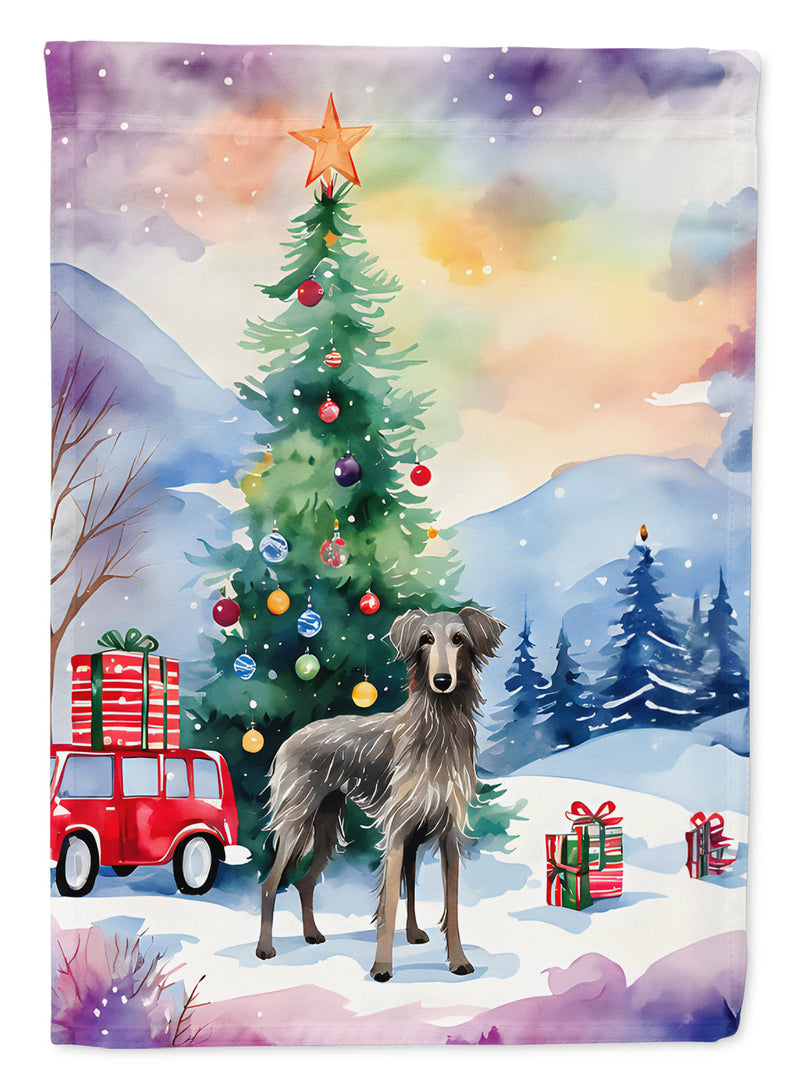 Scottish Deerhound Christmas Garden Flag