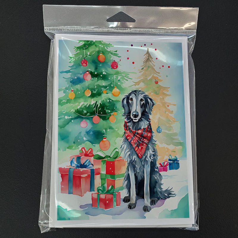 Scottish Deerhound Christmas Greeting Cards Pack of 8