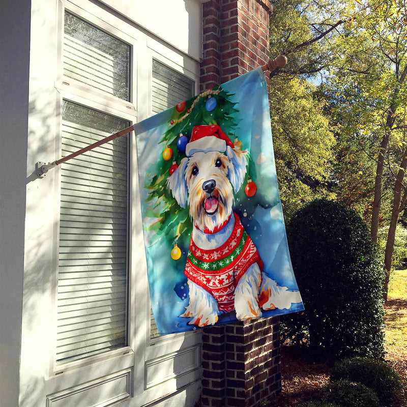 Sealyham Terrier Christmas House Flag