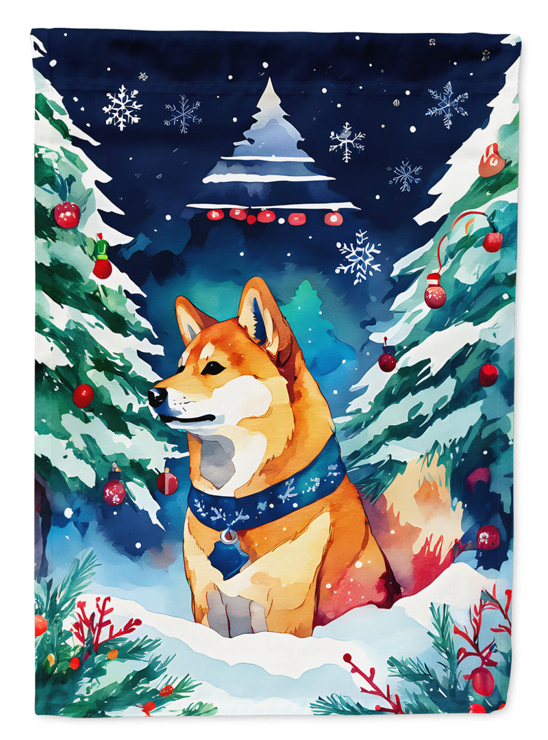 Shiba Inu Christmas House Flag