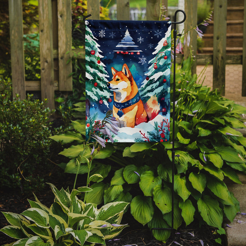 Shiba Inu Christmas Garden Flag