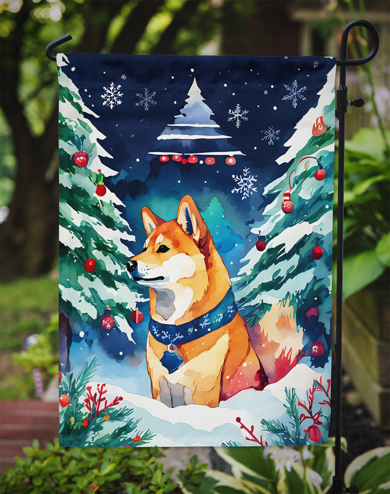 Shiba Inu Christmas Garden Flag