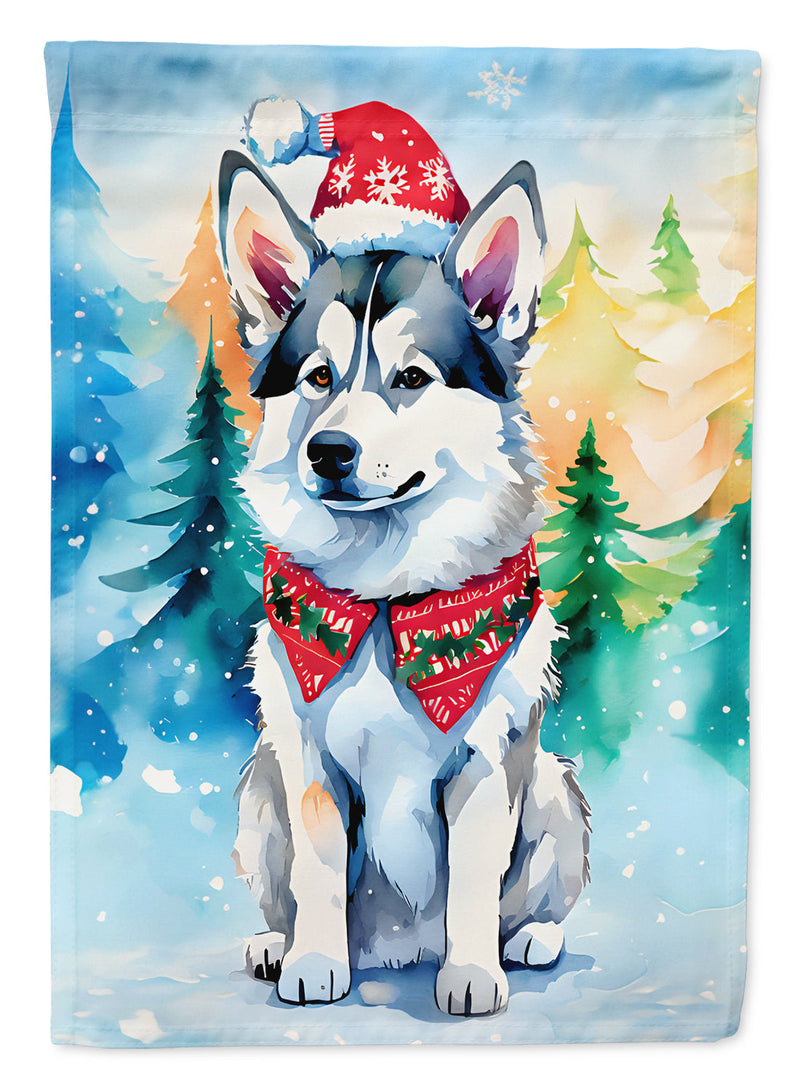 Siberian Husky Christmas Garden Flag