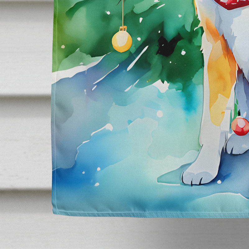 Siberian Husky Christmas House Flag