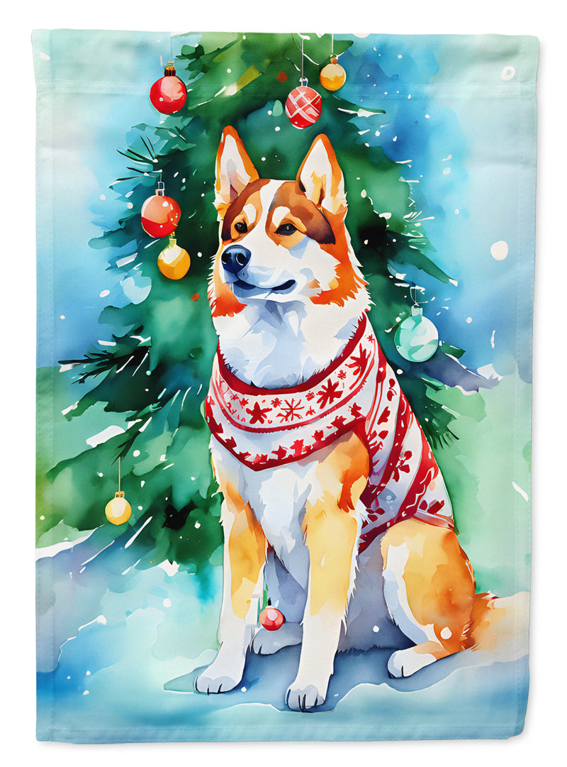 Siberian Husky Christmas House Flag