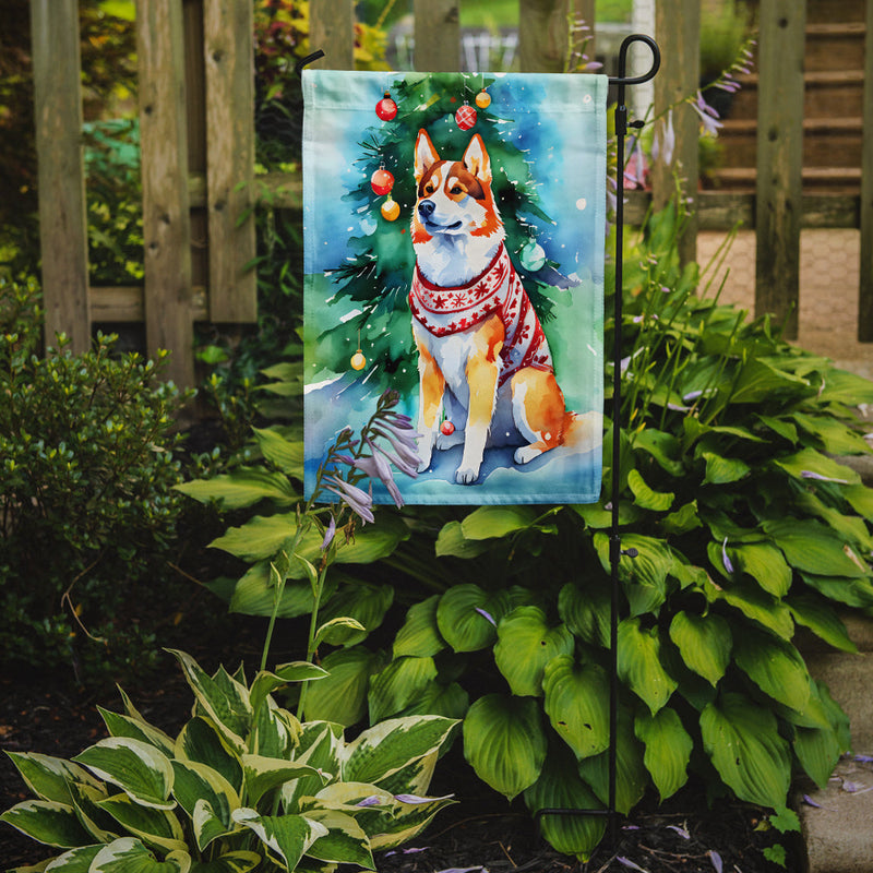 Siberian Husky Christmas Garden Flag