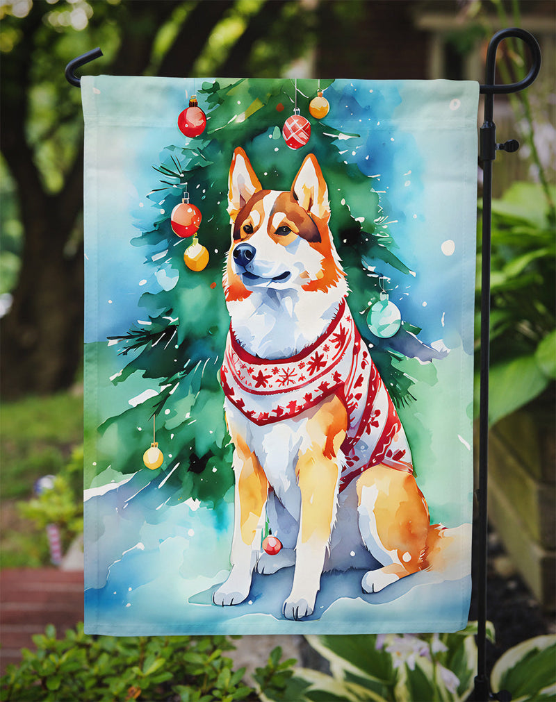 Siberian Husky Christmas Garden Flag