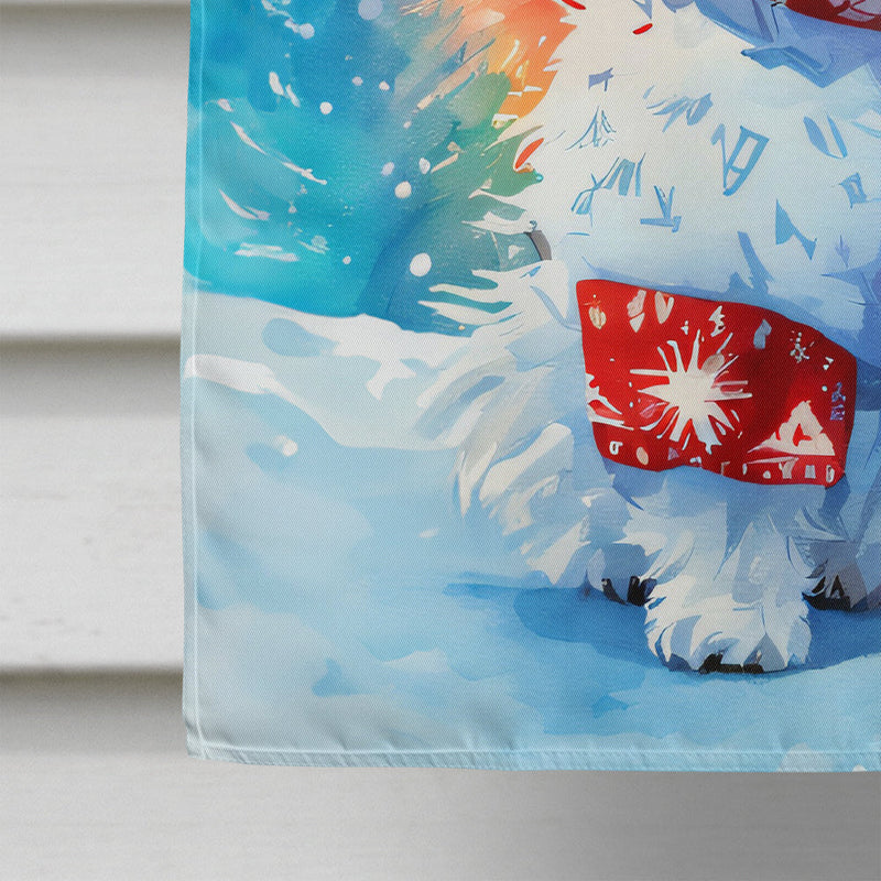 Westie Christmas House Flag