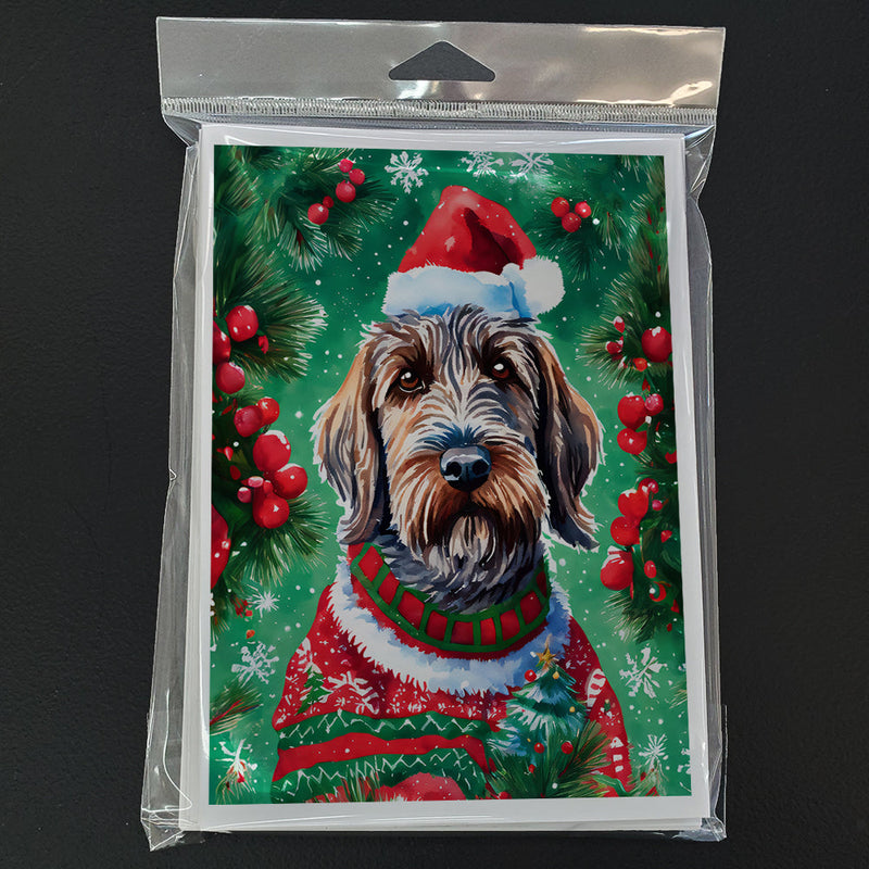 Wirehaired Pointing Griffon Christmas Greeting Cards Pack of 8