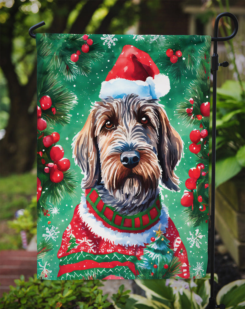 Wirehaired Pointing Griffon Christmas Garden Flag