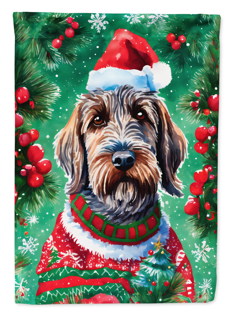 Wirehaired Pointing Griffon Christmas Garden Flag