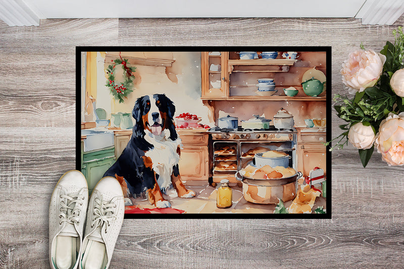 Bernese Mountain Dog Christmas Cookies Doormat