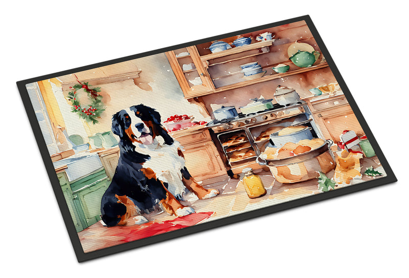 Bernese Mountain Dog Christmas Cookies Doormat